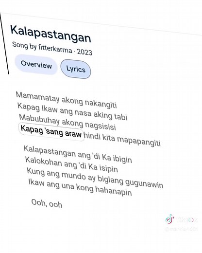 Kalapastanganan: Lirik dan Musik