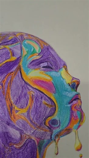 Day 5 of Drawing an Abstract Drip Face (Final Day)