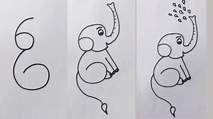 413K views · 8.3K reactions | How to draw an elephant from number 6 | Elephant drawing for kids | Animal kids drawing | Baby elephant drawing | Number drawing for kids #kidsdrawing #elephantdraw #animaldrawing | Priyanka creative guru | Facebook