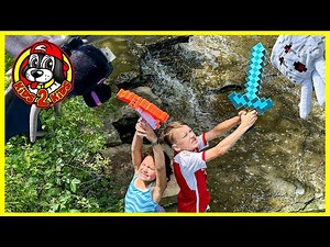 MINECRAFT IN REAL LIFE - KIDS BATTLE AN ENDER DRAGON & GHAST
