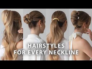 How to Match Your Hairstyle to Your Neckline | 5 Easy Hairstyles✨