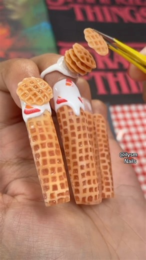 Eleven & Mike Forever with Waffles 🧇❤️ One Last Time for Stranger Things #nails #strangerthings