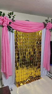 Diy Backdrop design Pink white gold combination backdrop design ideas #weddingbackdropdropdecoration #tabledecoration #tabledecorideas #tutorial #backdropdecoration #backdropdesign #backdropideas | Vins avenue
