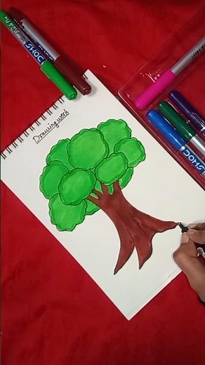 Easy tree drawing #art #shorts #video #ytshorts #drawingwork