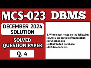P5- 4 | MCS23 Dec 2024 Solution | MCS 023 Solved Question Paper | Mcs023 Important Questions
