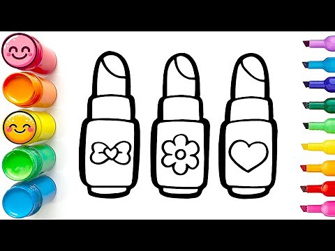 How to Draw 3 Cute Lipsticks | Step by Step Drawing Tutorial
