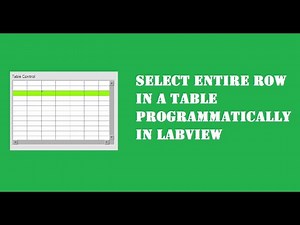 Select Entire Row in a Table Programmatically in LabVIEW | Gus Erwin Singh, MBA