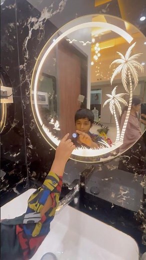 Wash basin Design with Mirror Lights l Sink interior design #interior #washbasindesign #mirrorlight