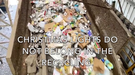 Christmas lights, extension cords, and other electrical items do not belong in the recycling. They are E-Waste/Hazardous Waste and require special handling. Use the Re:Source online guide at resource.stopwaste.org/ to find proper disposal options. Thank you for Recycling Right! | Alameda Recycles