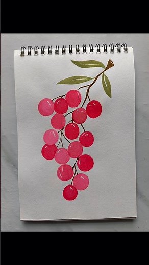 Just painted these juicy red berries 🎨🍒#berry#fruitpainting#watercolourart#easydrawing