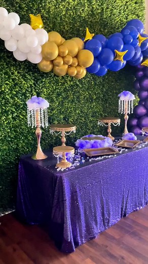 This celestial themed baby shower was truly magical ✨🌙 from the rich blues of the evening sky to the star-aligned decorations we truly enjoyed hosting this enchanted baby shower 👶🏻🌌 #myenchantedeventsvenue #orlandobabyshower
