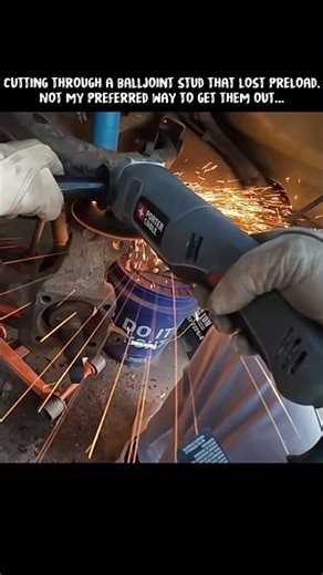 HD truck failed ball joint stud had lost preload so I cut out