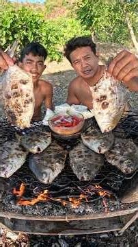 Fishermen Eating Grilled Pompano Fish! 🔥