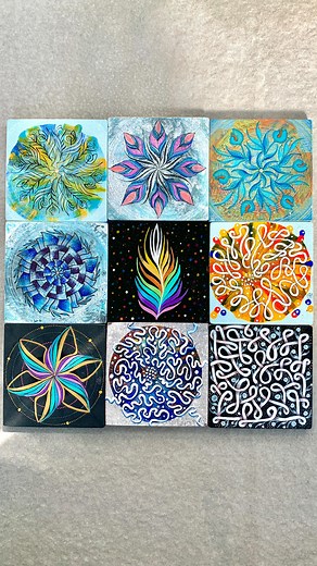 The 9 tiles are ready, 10 more to go. I definitely like how this collection turns out. And thank you all for your votes under my previous post! It was easier to decide what to draw next. ✨💙✨ 9 плиток готовы, еще 10 на очереди. Мне уже нравится эта коллекция (: Спасибо за ваши голоса под моим предыдущим постом, мне было проще выбрать что рисовать дальше. | Alena Light draws