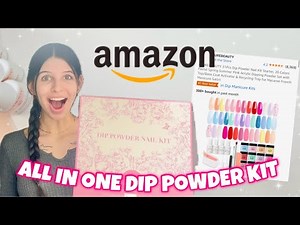 TRYING AZUREBEAUTY ALL IN ONE DIP POWDER NAIL KIT FROM AMAZON | STEP BY STEP DIP POWDER TUTORIAL