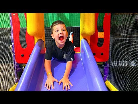 BEST INDOOR PLAYGROUND PARK EVER with RIDES, GAMES, & PRIZES! Family FUN with CALEB, MOM & DAD
