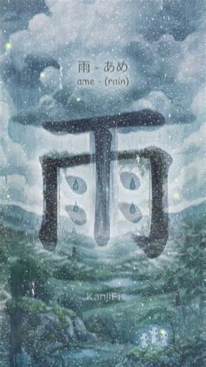 ​Learn Japanese Kanji: 雨 (ame / Rain) 🌧️💧 | Visual Memory #shorts #kanji #kanjifi