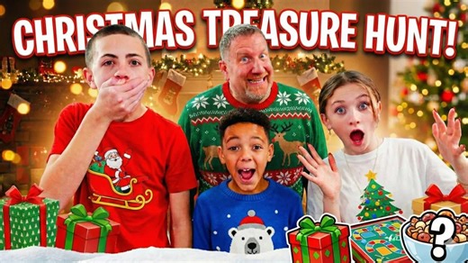 Merry Christmas! 🎄 This year we decided to completely switch up our tradition. Instead of just waking up to presents under the tree, we HID THEM! The kids had no idea what was coming. We sent them on an epic Christmas Treasure Hunt all over the house to find their gifts. We actually had a specific theme this year: Everyone got a different board game! After the chaos of the scavenger hunt, we set up a massive Family Game Night with all our favorite treats. | Crazy Middles