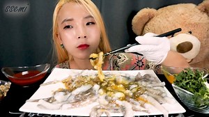 ASMR Korea exotic food Raw Octopus EATING REAL SOUND | ASMR