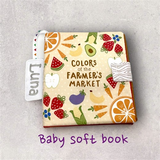 Personalized Baby Soft Book: Farmers Market Sensory Toy - Etsy