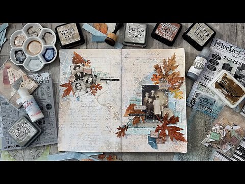 Journal Pages - Later Stages with Tim Holtz diecuts, stencils and Idea-ology