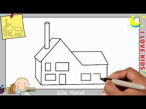 Haus zeichnen schritt für schritt für anfänger & kinder - Haus Zeichnen lernen 3