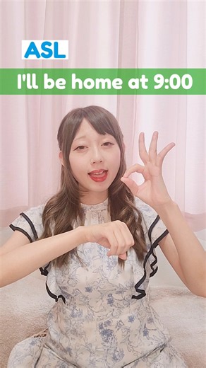 American Sign Language (ASL) “I'll be home at 9:00” Beginner Lesson for Deaf & Hard of Hearing #asl