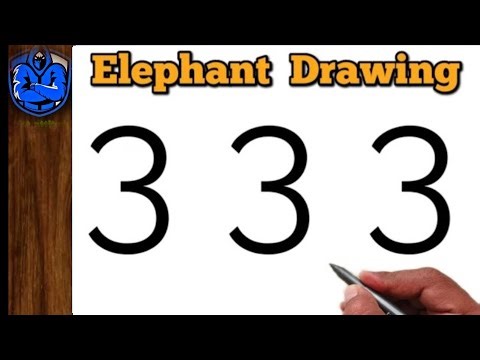 How to Draw Elephant from Number 33 | Easy Drawing Trick for Beginners