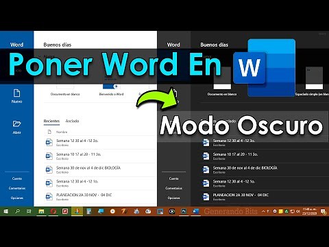 Como cambiar programa Word de modo oscuro o claro en blanco