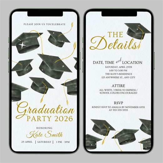 Graduation Party Invitation, Video Announcement, Editable Template (digital Download) - Etsy UK