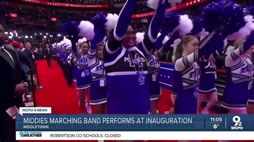 Middletown High School band, color guard, cheerleaders perform at inauguration