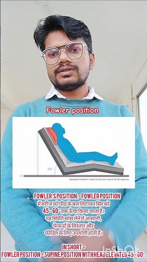 Fowler position / Patient positions / Patient positioning / Fowlers position / Nursing skills / #gnm