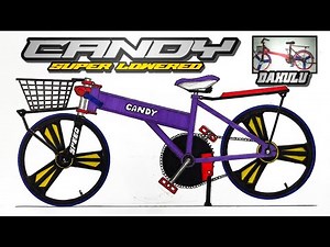 Draw a beautiful modified bicycle || How to draw a Candy bicycle