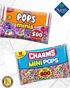 Available NOW at Sam’s Club! Tootsie Mini Pops 500 count bags and Charms Mini Pops 600 count bags! The perfect idea for Halloween! #TootsieMiniPops #CharmsMiniPops | Tootsie Pops