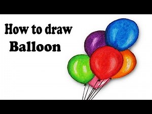 How to draw Balloons for kids.Step by step(easy draw)