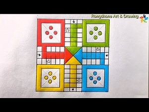 How to Draw Ludo Board Game On Paper || Drawing & Painting || Voice Tutorial
