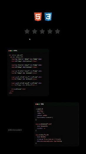 thinkncodeit | Star Rating using HTML | CSS only ⚡ Follow @thinkncodeit #codingisfun #codingislife #codingismylife #codingislove #codingpics #web... | Instagram