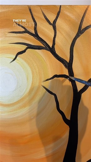 [clip] Spooky tree painting idea 🎨🎃 #art #spookyvibes #beginnerfriendly #easypainting | Emily Seilhamer Art