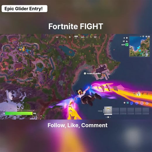 There’s nothing quite like the rush of dropping into a fresh match with a perfect landing. That purple and pink sky setting the mood while gliding over the map? Absolute perfection. It’s those moments of pure anticipation before the chaos begins that make Fortnite legendary. Spotting the perfect landing zone with full health and a weapon ready—game on. #Fortnite #GamingMoments #FortniteGameplay #BattleRoyale #GamingCommunity
