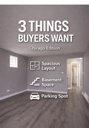 🏡 Here’s what I look for in Chicago brick single-family homes like this. 👇 This recently rehabbed brick SFH has been lovingly maintained for years — 2 beds, 1 bath, plus a full basement set up as an in-law. Close to the Brickyard and Metra 🚆 But beyond the listing description, these are the 3 things that really matter ⬇️ 1️⃣ A layout that feels BIG – not chopped up, not tight 2️⃣ Value space – a full basement = flexibility & upside 3️⃣ Parking yard combo – rare, but game-changing in Chicago �