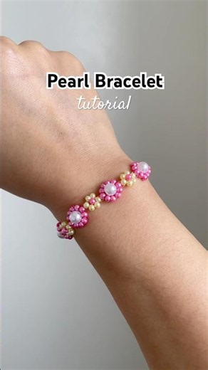 pearl bracelet tutorial #beadedbracelet #tutorial #diy #preppy