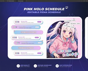 Pink Holo Stream Schedule | Twitch, Youtube and Discord Schedule | Colorful Gradient Stream Plan | Editable Vtuber Schedule | Anime Plan - Etsy Canada