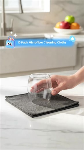 10 Counts Thickened Magic Cleaning Cloth, Microfiber Streak Free Cloth, Reuseable Magic Fiber Towels Rags, Cleaning cloths with multipurpose use, miracle cloths for glass, kitchen and vehicle windows.