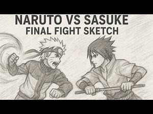 "Naruto vs Sasuke Final Battle Sketch | Epic Anime Fight Drawing Tutorial"
