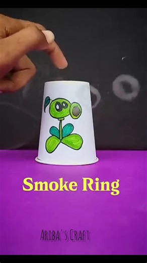 How to make a smoke ring vortex cannon! 😱💨 - #Shorts #papercupcraft #paper #craft #art