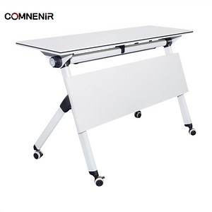 [Hot Item] Adjustable Student School Room Computer Desk Flip Top Movable Foldable Table Wheels Training Meeting Conference Study Office