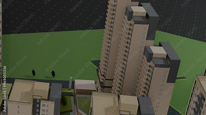 Realistic animation of a generic Apartment Building complex, Seamless Looped Animation