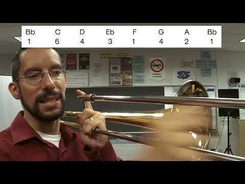 Concert B-Flat Major Scale - Trombone Tutorial & Note Map