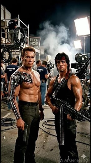 Rambo & Terminator’s Grocery Shopping Gone Wrong! 🛒💥 #Rambo #Terminator #Bmovie