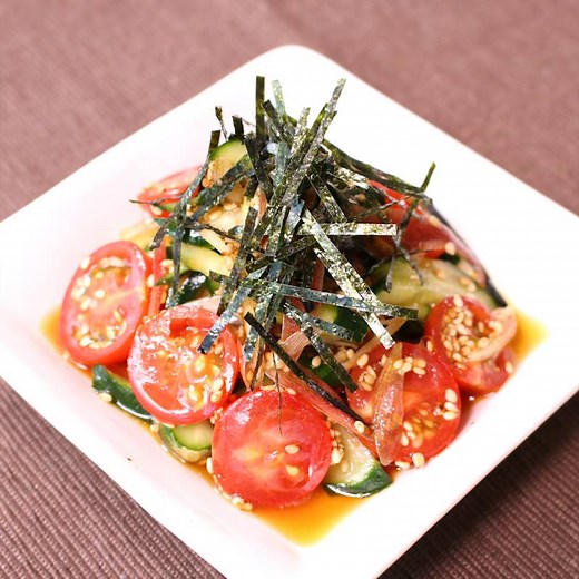 さっぱり爽やか！きゅうりとトマトとミョウガの中華和え 作り方・レシピ | クラシル